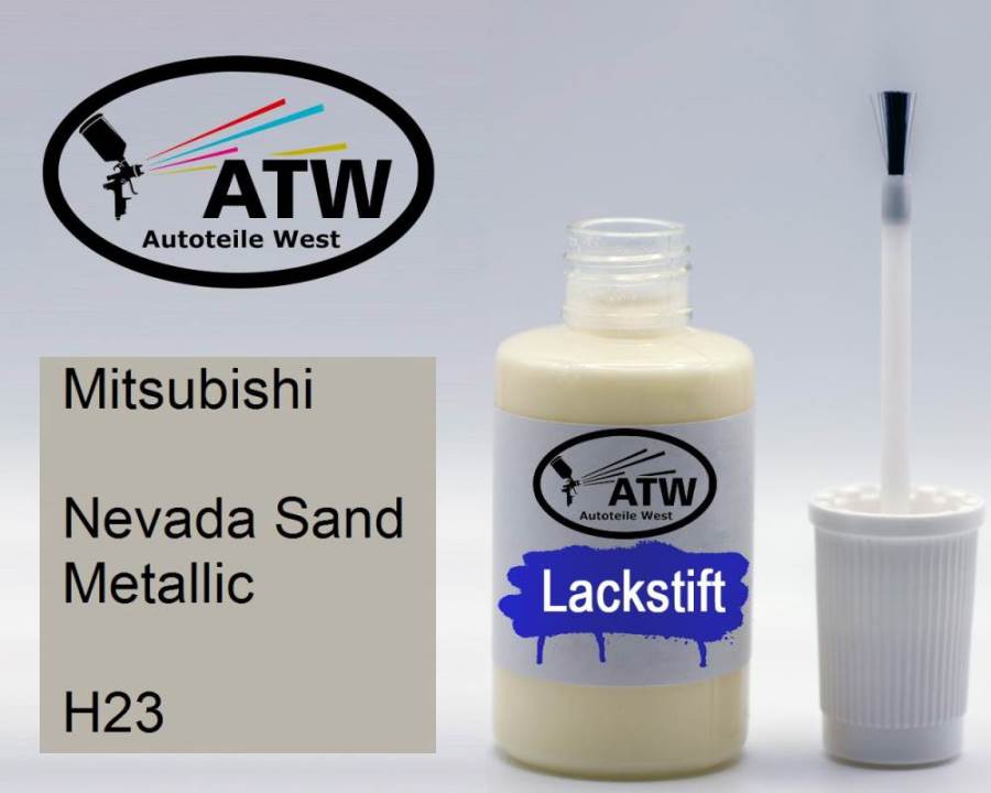 Mitsubishi, Nevada Sand Metallic, H23: 20ml Lackstift, von ATW Autoteile West.